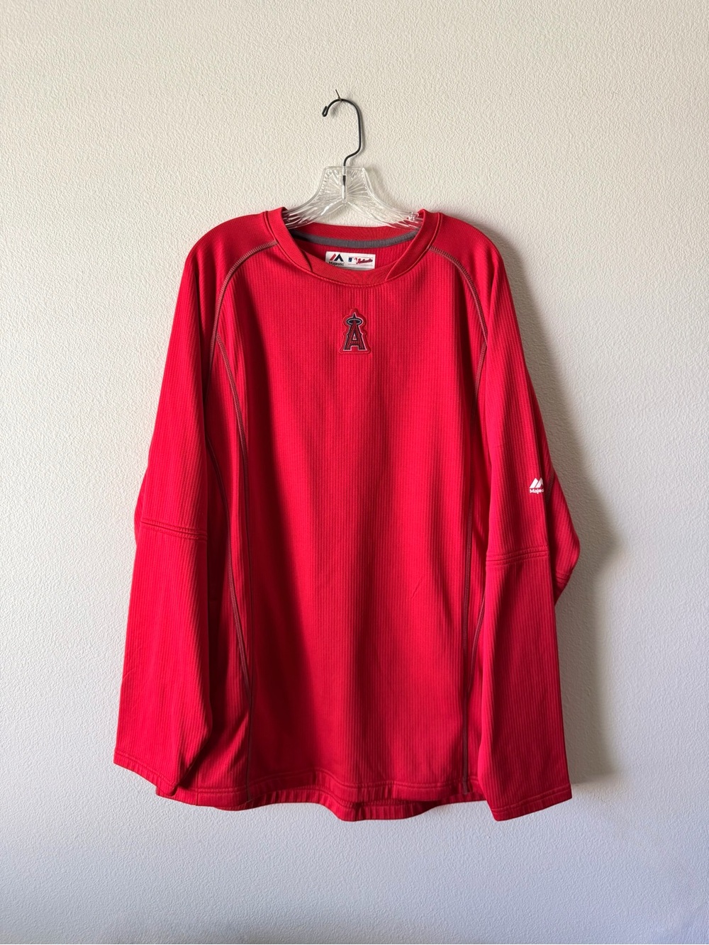 Anaheim Angels Red Long-Sleeve Pullover Shirt